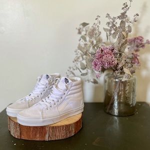 High Top White Vans